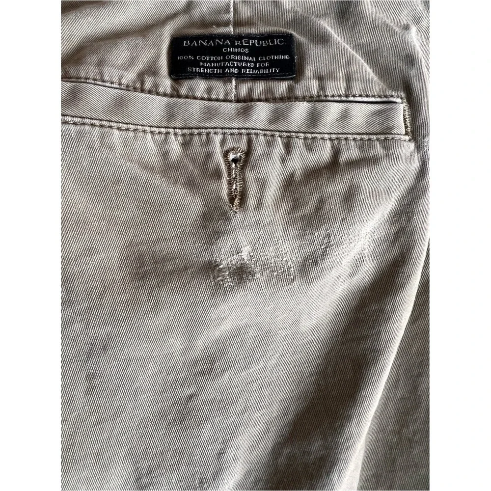 Banana Republic Bundle of Two Pairs 35x32 Gavin Chinos in Khaki Tan‎ with Flaws